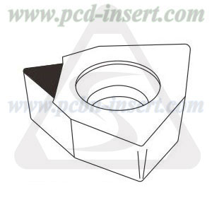 tipped pcd inserts in 80 degree hexagon shape W for turning